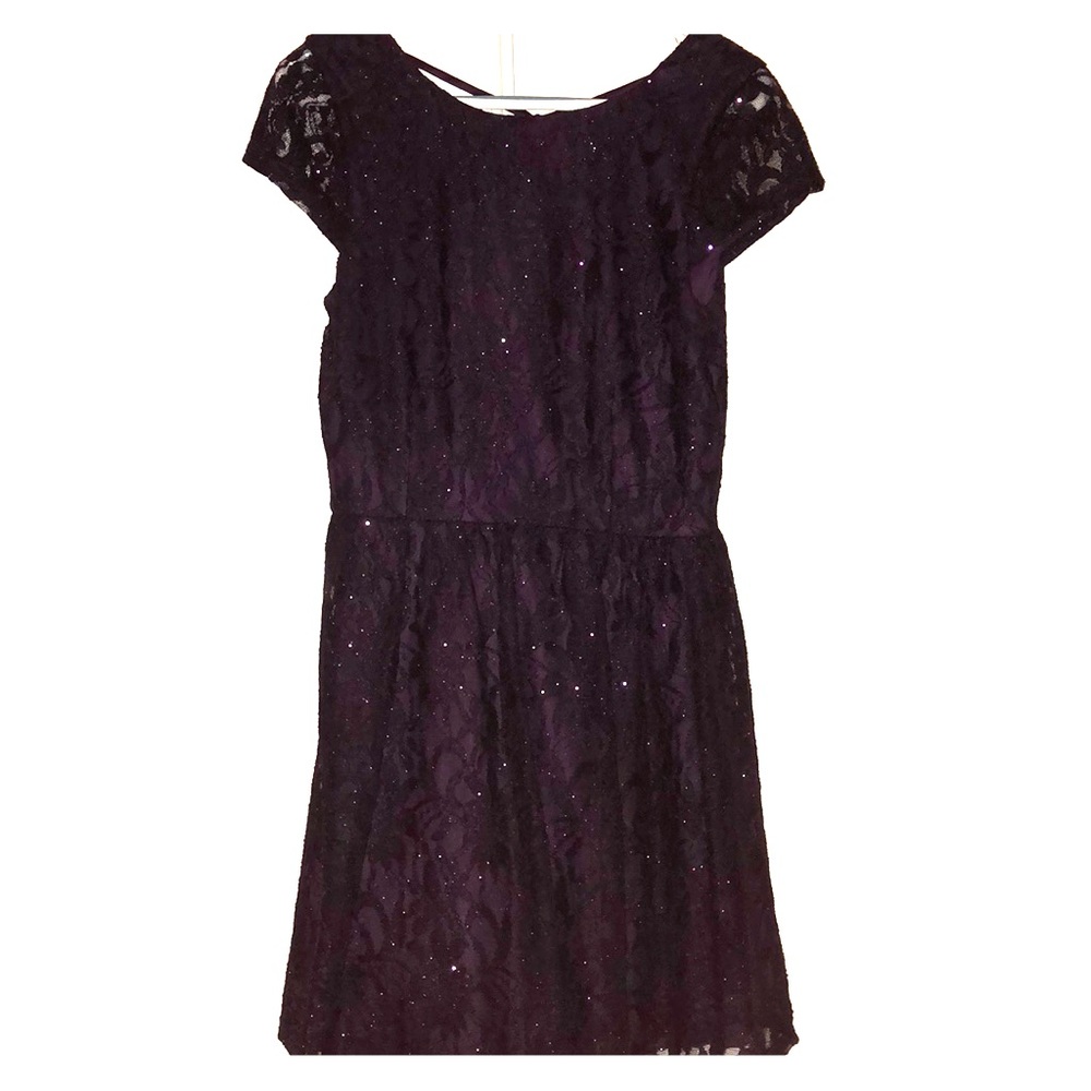 Purple sparkle, lace dress